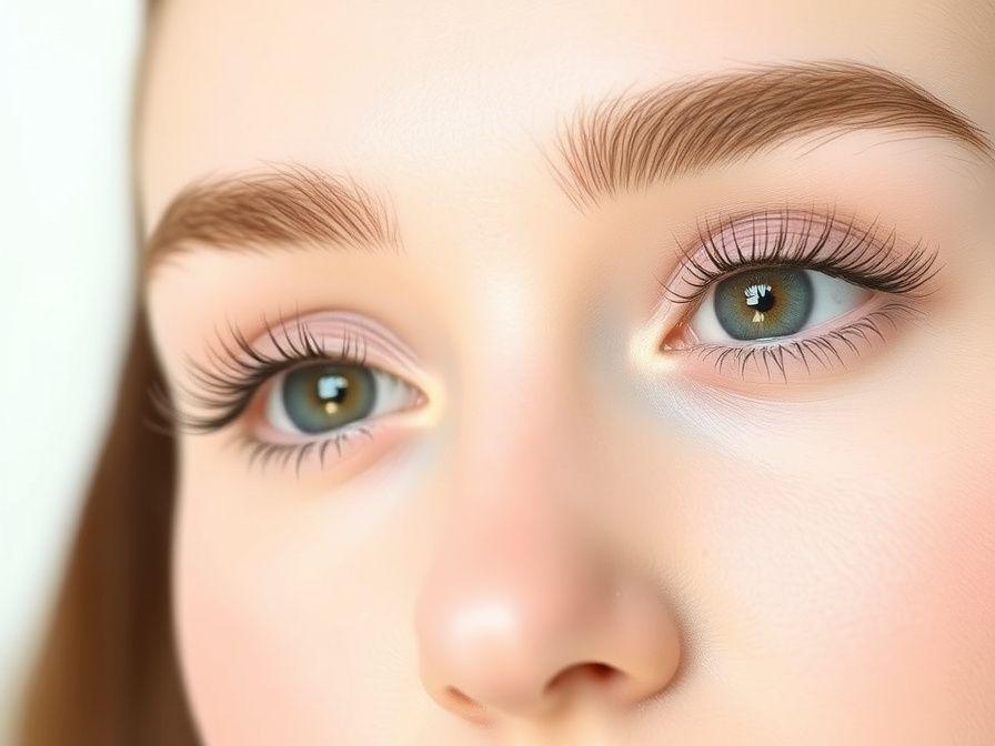 Natural lifted and tinted lashes after a lash lift